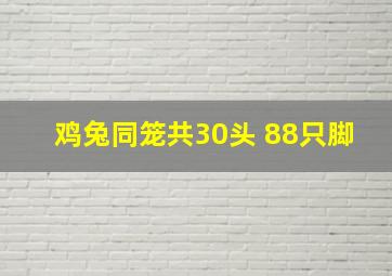 鸡兔同笼共30头 88只脚